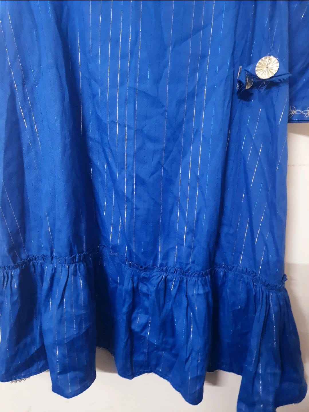 Cotton Silver Style Kurta with Tassels