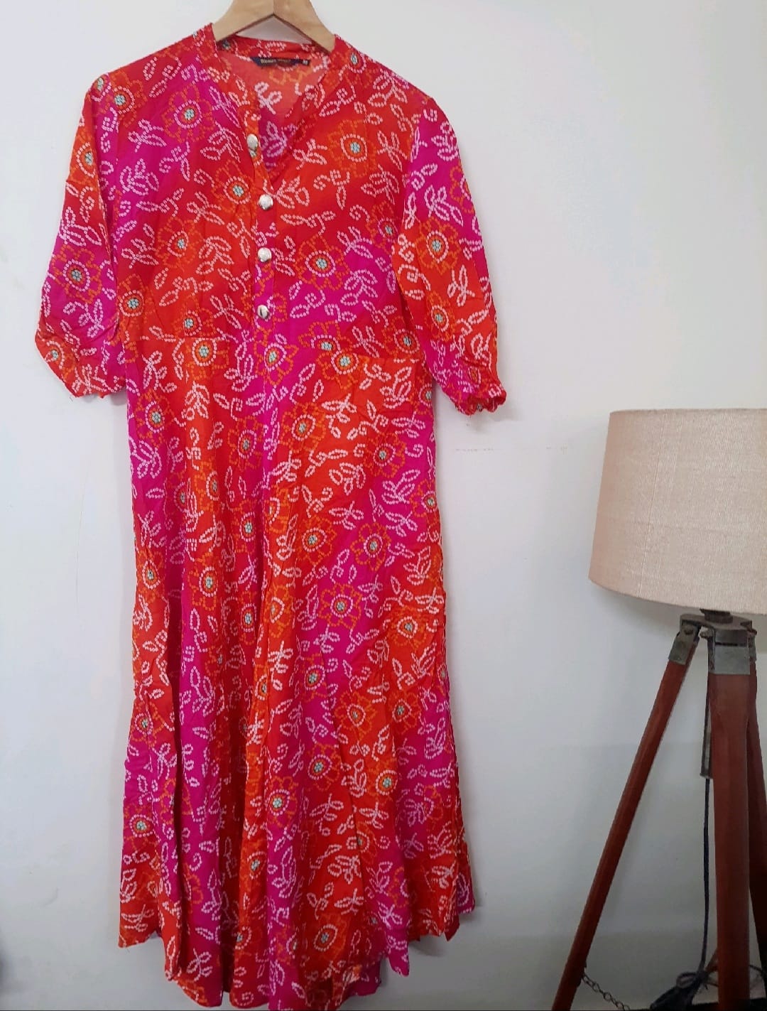 Orange Rose Dress - Vibrant Color Dress