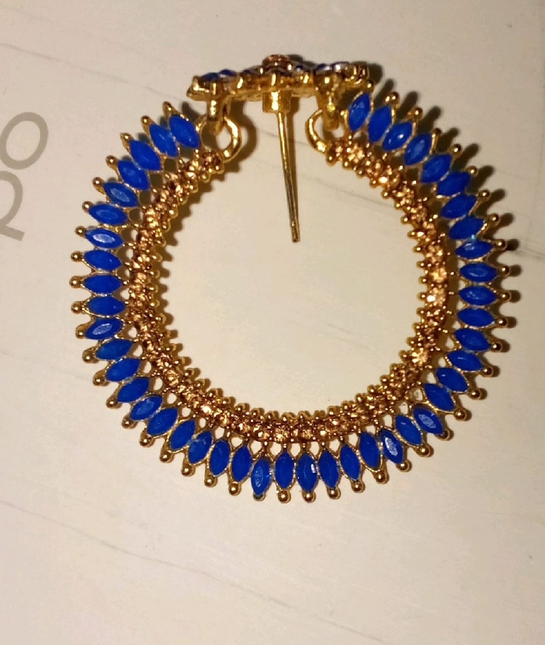 Fancy Earrings with Blue Stones