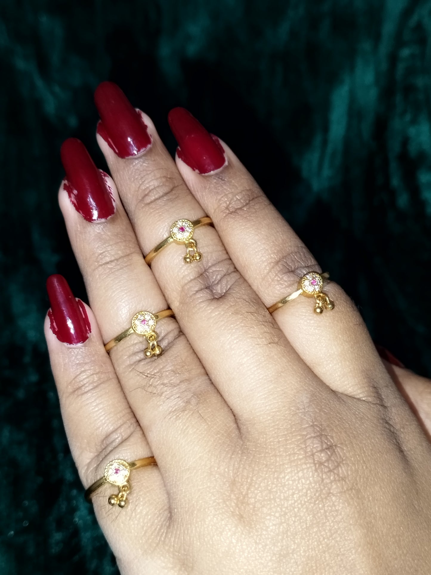 4 style Finger Rings with Stones