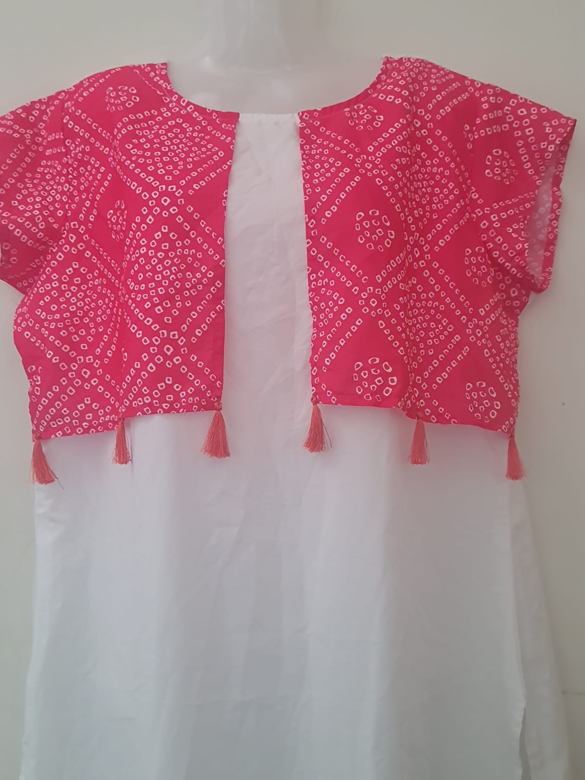 Pink and White Kurti