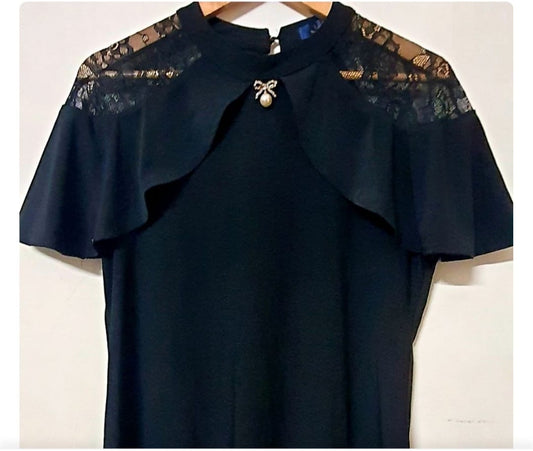 Black Korean Lace Top