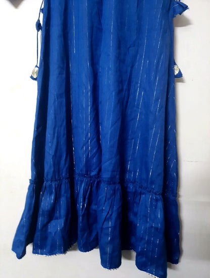 Cotton Silver Style Kurta with Tassels