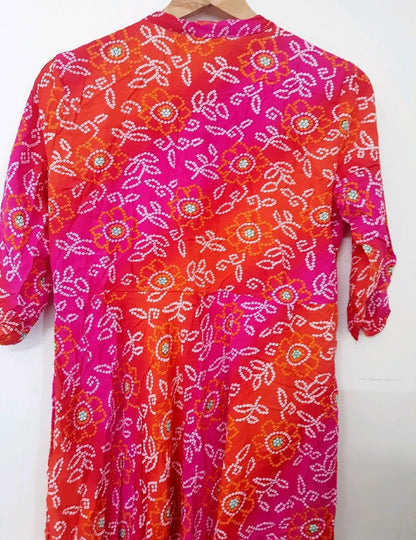 Orange Rose Dress - Vibrant Color Dress
