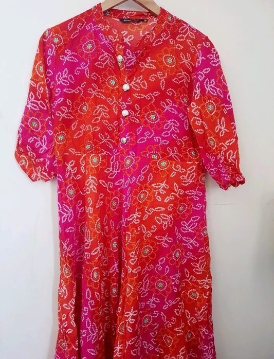 Orange Rose Dress - Vibrant Color Dress