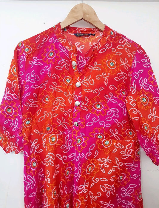 Orange Rose Dress - Vibrant Color Dress