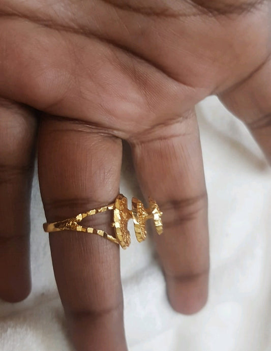 Gold Platted Mango 2 Step Ring