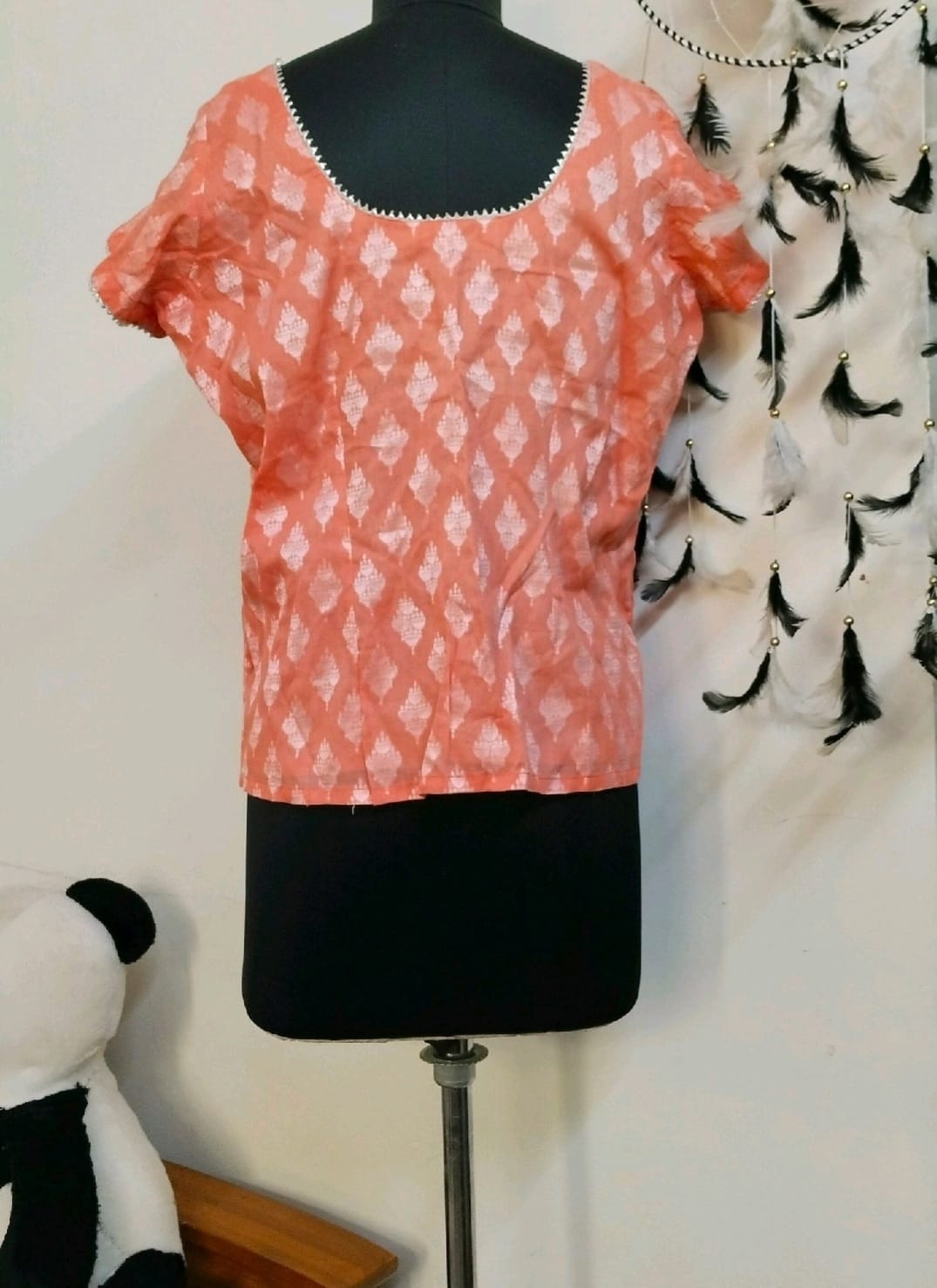 Plus Size Ethnic Orange Top