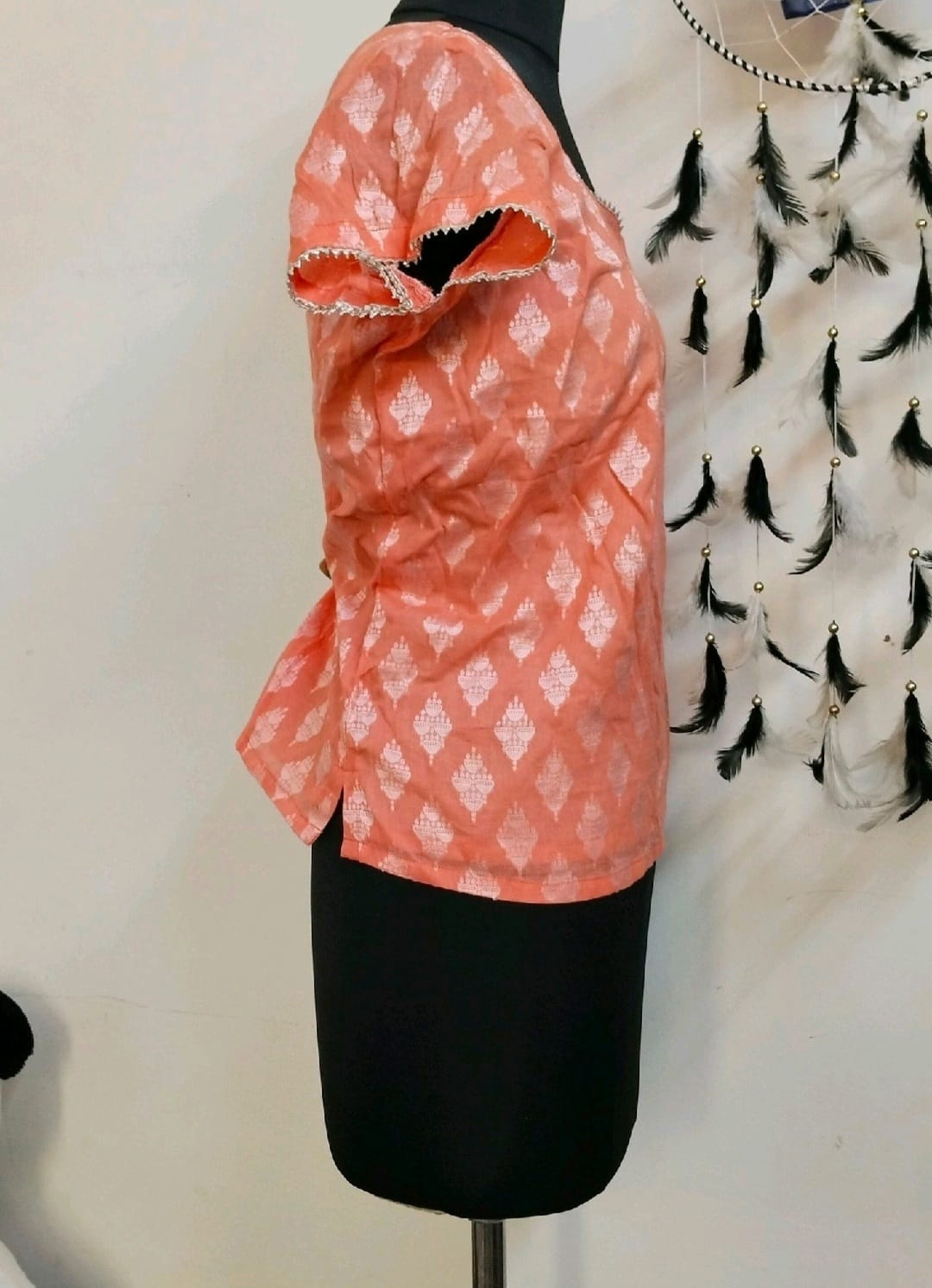Plus Size Ethnic Orange Top
