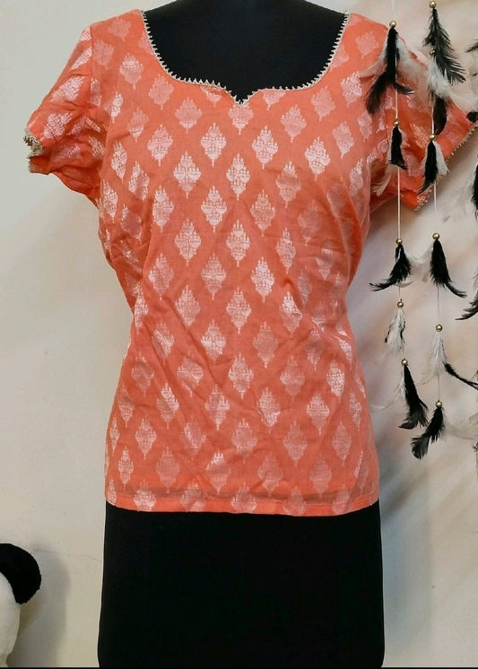 Plus Size Ethnic Orange Top