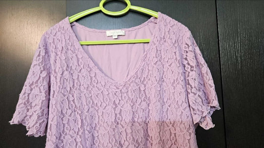 Plus Size Lavender Net Top