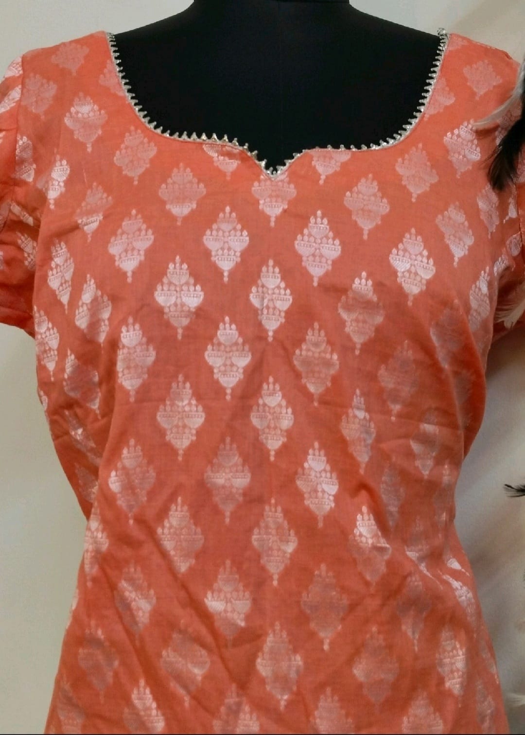 Plus Size Ethnic Orange Top