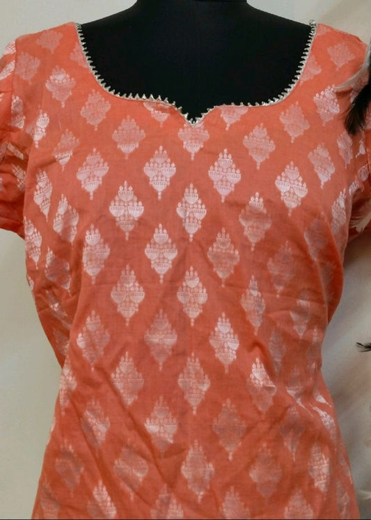 Plus Size Ethnic Orange Top