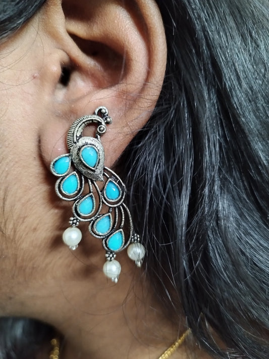 Peacock Oxidized Earrings