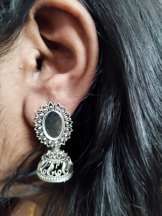 Oxidised Mirror Earrings
