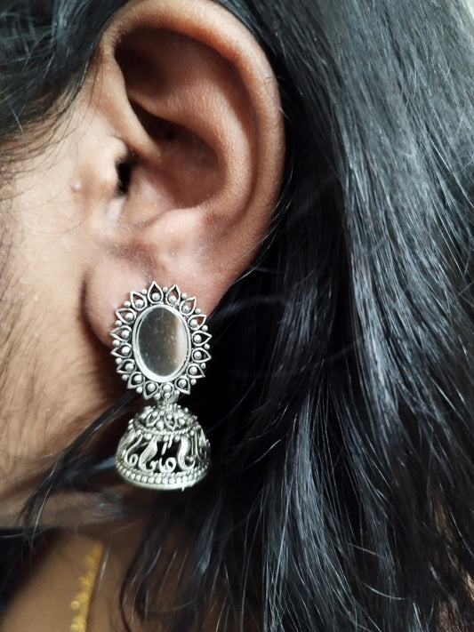 Oxidised Mirror Earrings