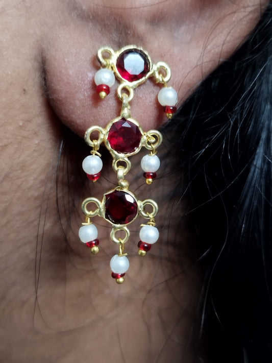 Stone Studded and Beads Earrings