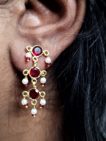 Stone Studded and Beads Earrings