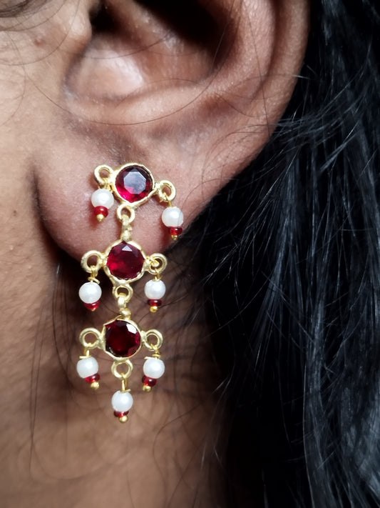 Stone Studded and Beads Earrings