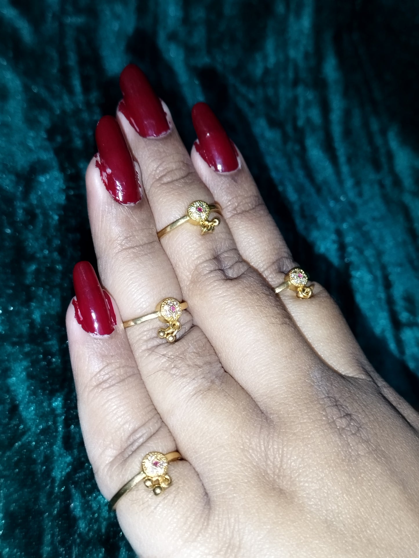 4 style Finger Rings with Stones