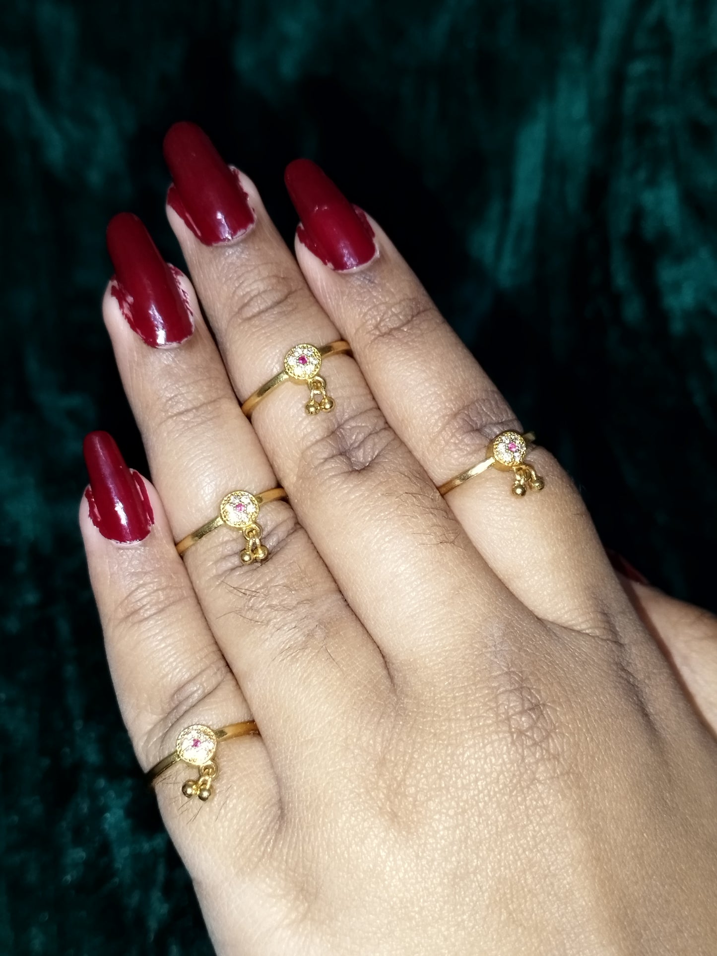 4 style Finger Rings with Stones