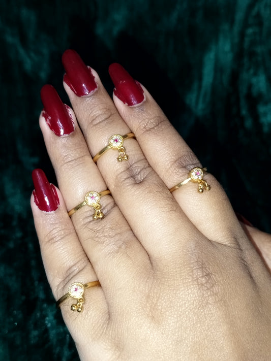 4 style Finger Rings with Stones