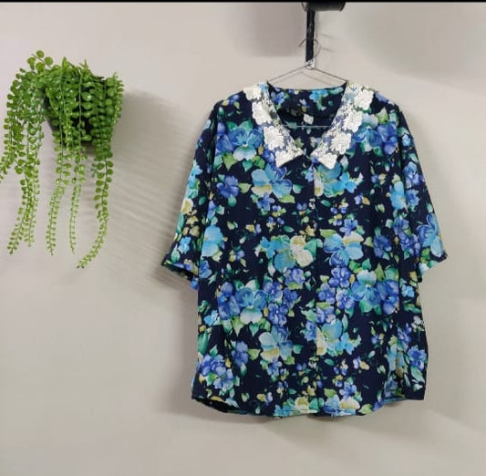 Plus Size Floral Korean Top