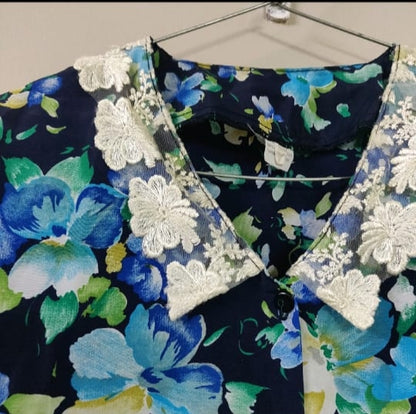 Plus Size Floral Korean Top