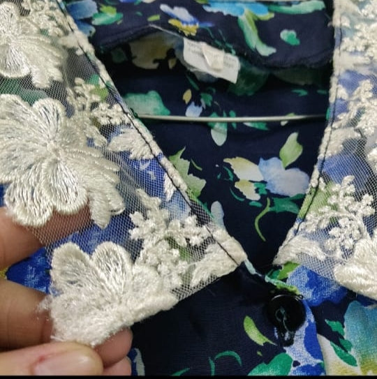 Plus Size Floral Korean Top